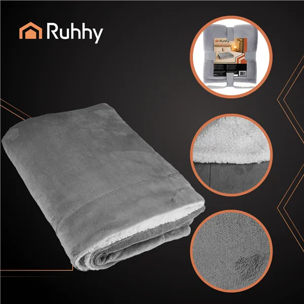 Double-sided blanket 150x200cm dark gray Ruhhy 26292