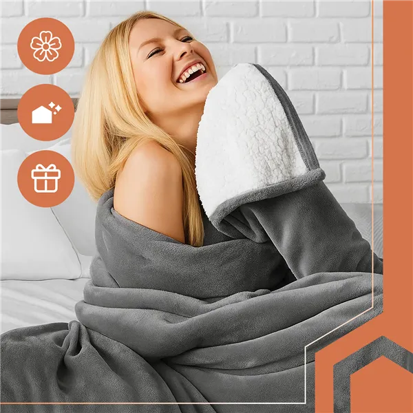 Divpusēja sega 150x200cm tumši pelēka Ruhhy 26292