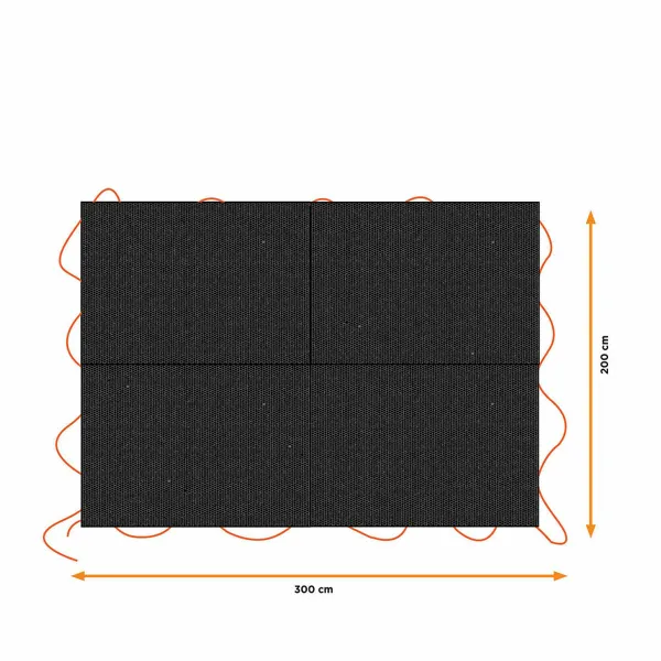 Trailer cover Black & Decker Black 3 x 4 m