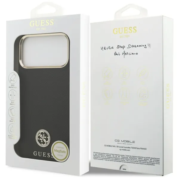 Guess Grained Strass Logo MagSafe - Case iPhone 17 Pro Max (black)