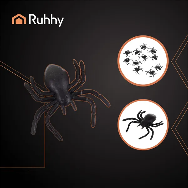 Plastic spiders - decoration - 10 pcs Ruhhy 26028