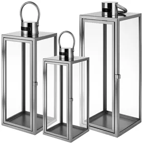 Silver lanterns 38/49/63cm 3pcs Ruhhy 26477