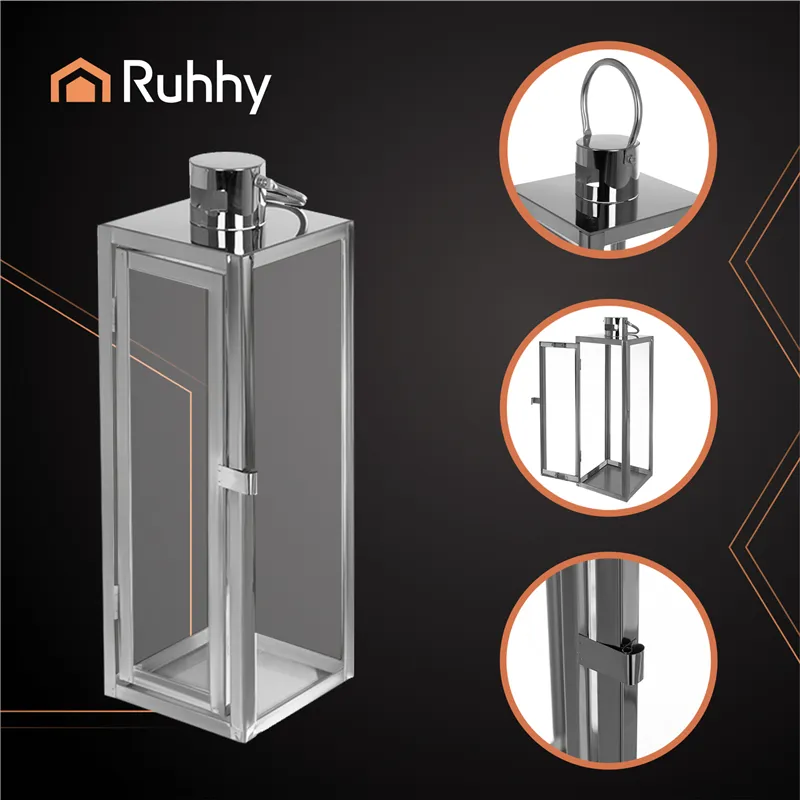 Silver lanterns 38/49/63cm 3pcs Ruhhy 26477