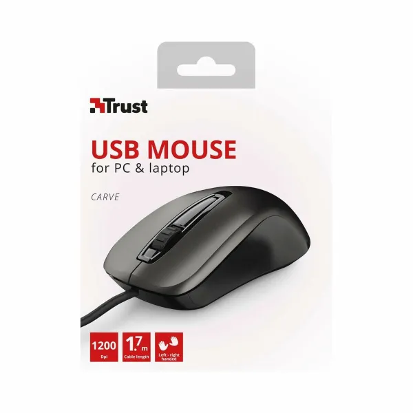 Mouse Trust Carve Black 1200 DPI
