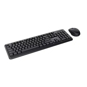 Keyboard and Wireless Mouse Trust TKM-350 Black QWERTY
