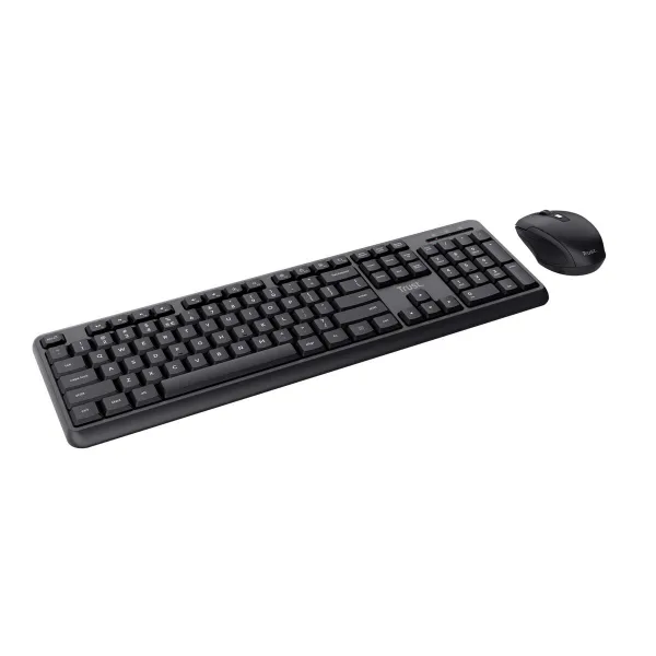 Keyboard and Wireless Mouse Trust TKM-350 Black QWERTY