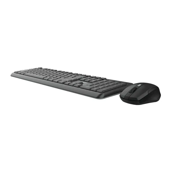 Keyboard and Wireless Mouse Trust TKM-350 Black QWERTY