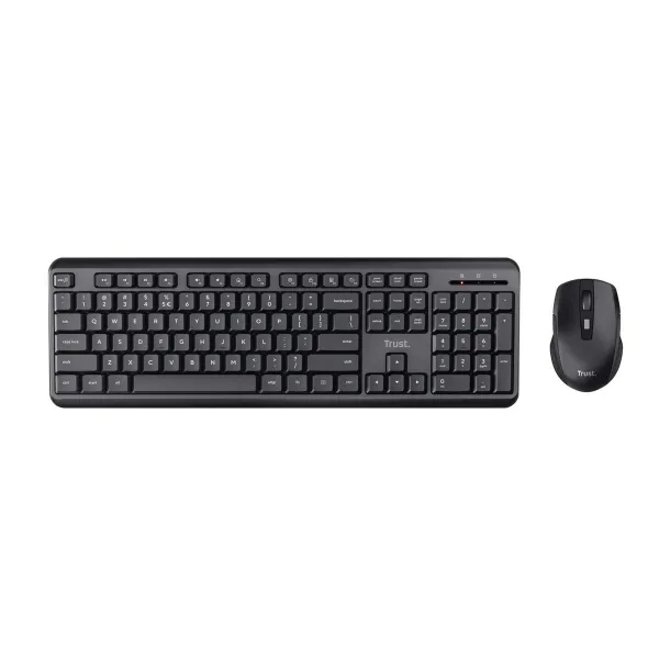 Keyboard and Wireless Mouse Trust TKM-350 Black QWERTY