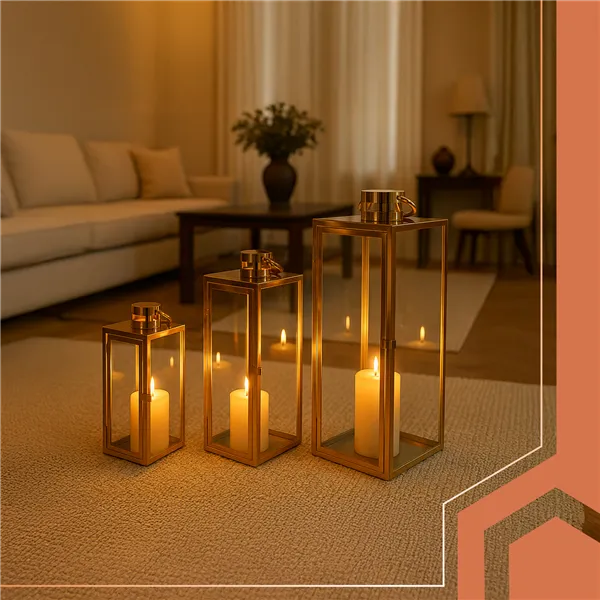 Golden lanterns 38/49/63cm 3pcs Ruhhy 26476
