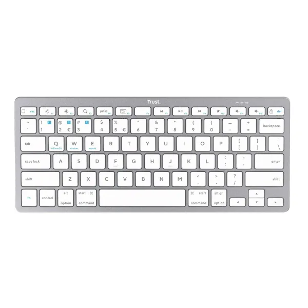 Wireless Keyboard Trust 24651 Qwerty US Silver Monochrome