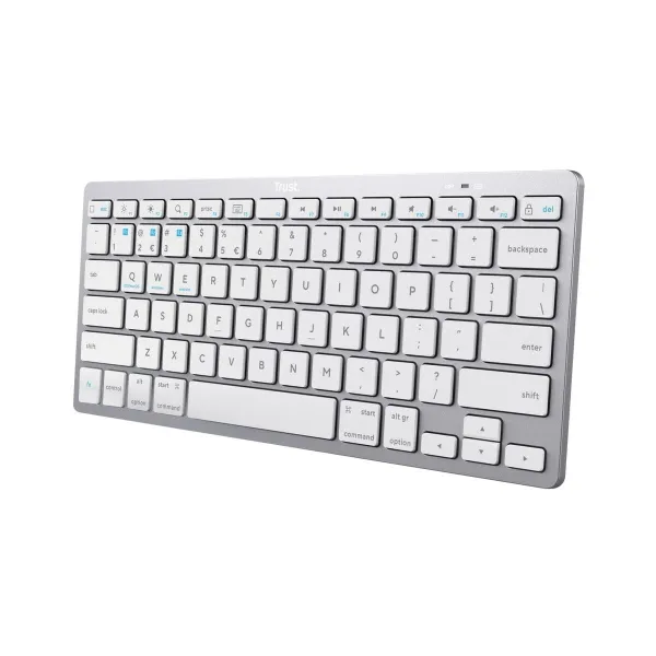 Wireless Keyboard Trust 24651 Qwerty US Silver Monochrome