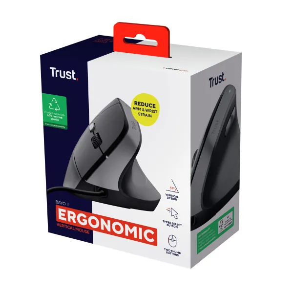 Ergonomic Optical Mouse Trust 25144 Black 2400 dpi