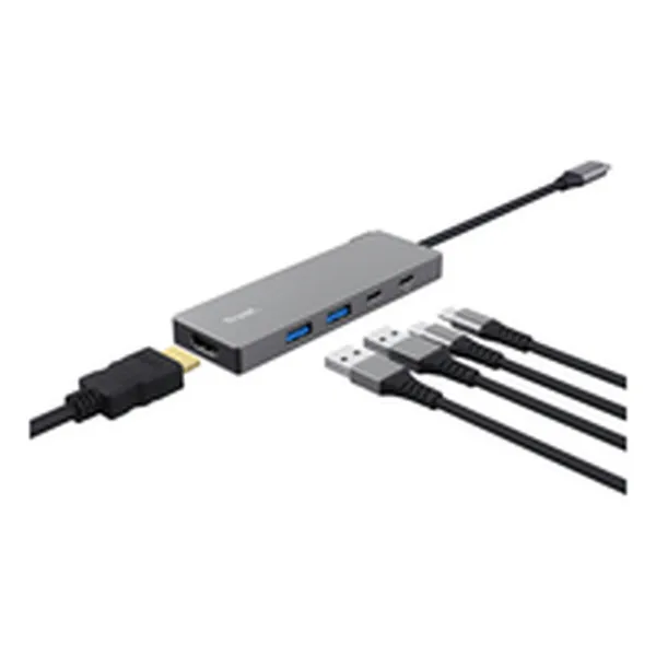 USB Centrmezgls Trust 26062 Pelēks
