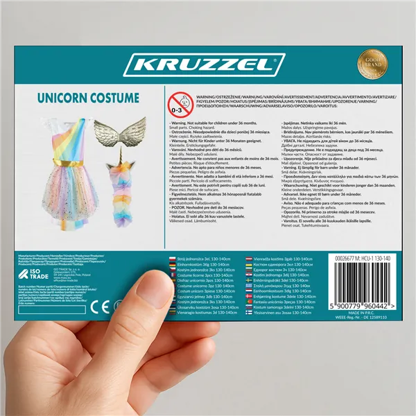 Trijų dalių vienaragio kostiumas 130-140 cm Kruzzel 26677