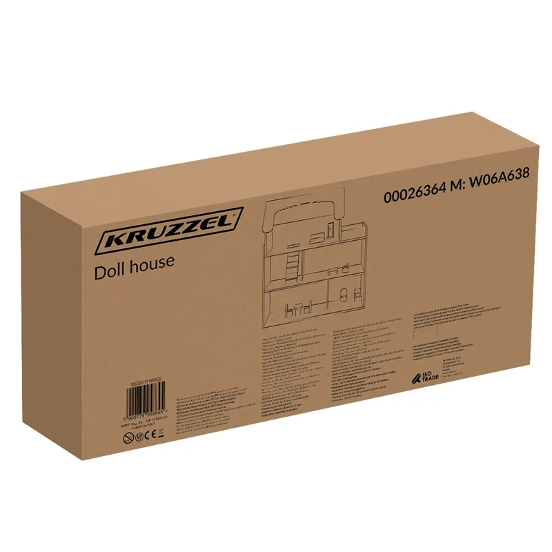 Kruzzel 26364 Wooden Dollhouse