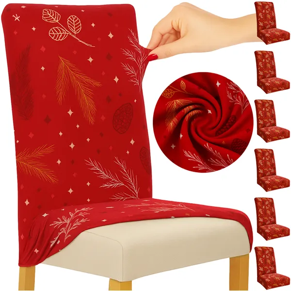 Chair covers 6 pcs. Light red Ruhhy 26638