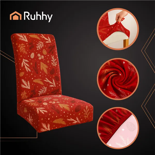 Chair covers 6 pcs. Light red Ruhhy 26638