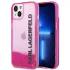 Karl Lagerfeld Liquid Glitter Translucent Elongated Logo Case - Case for iPhone 14 Plus (Pink)
