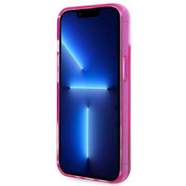 Karl Lagerfeld Liquid Glitter Translucent Elongated Logo Case - Case for iPhone 14 Plus (Pink)