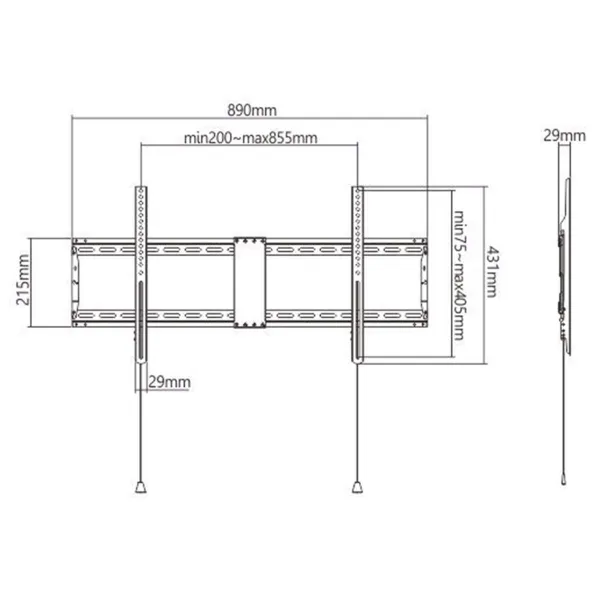 Wall Bracket GEMBIRD WM-90F-01 43" 90