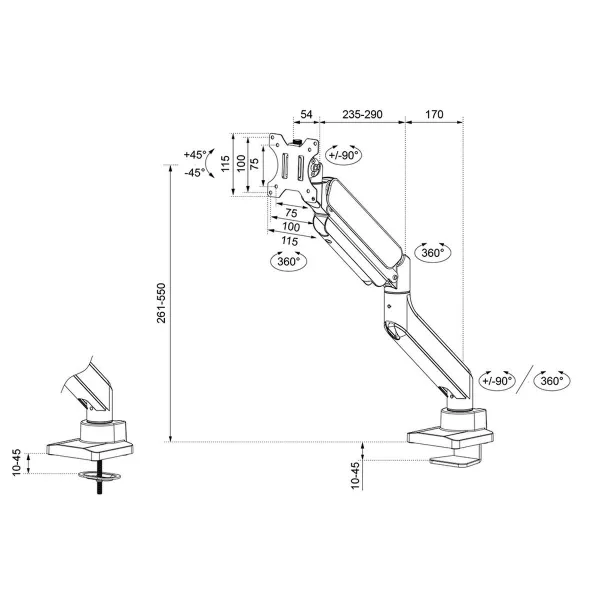 Screen Table Support Neomounts DS70PLUS-450WH1 17" 49