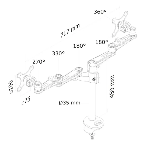 Screen Table Support Neomounts FPMA-D935DG 10" 27