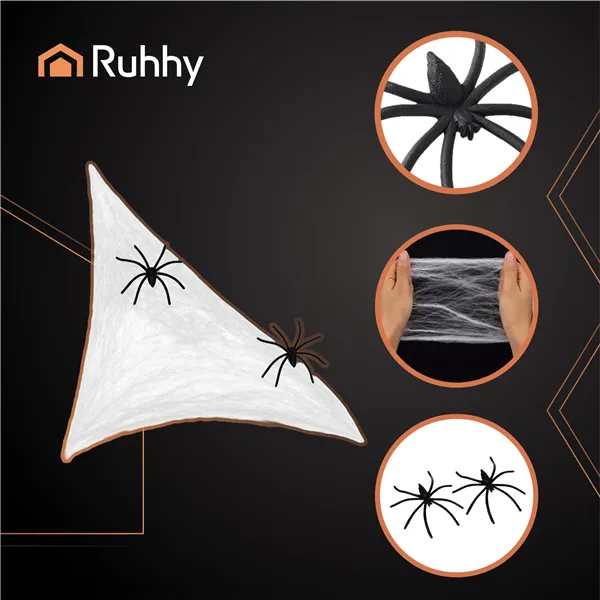 Artificial spiderweb + 2 Ruhhy spiders 26074