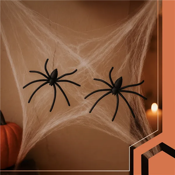 Artificial spiderweb + 2 Ruhhy spiders 26074