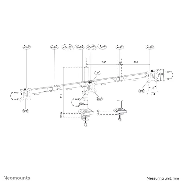 Screen Table Support Neomounts DS60-600BL3 10" 27