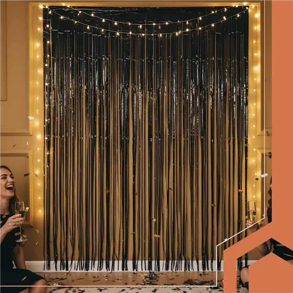 Decorative curtain 2x1m black Ruhhy 26172