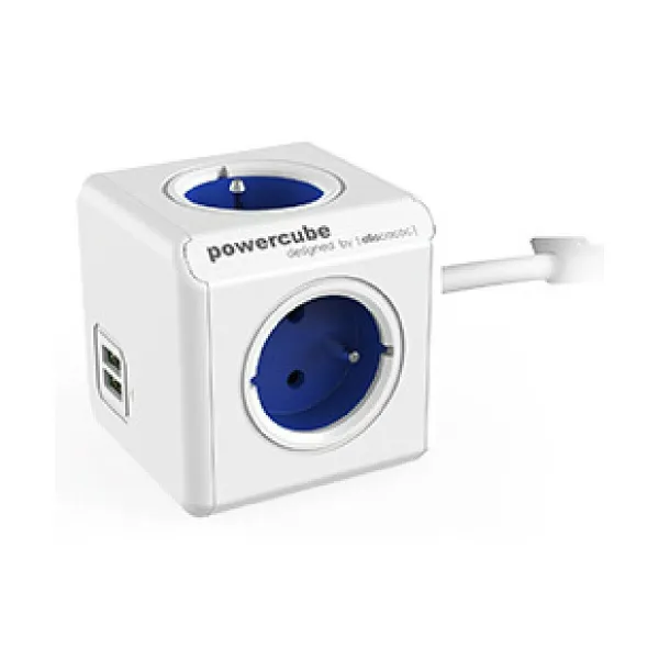 Kuubik mitme pistikuga Allocacoc PowerCube Extended USB Type E Sinine (1,5 m)