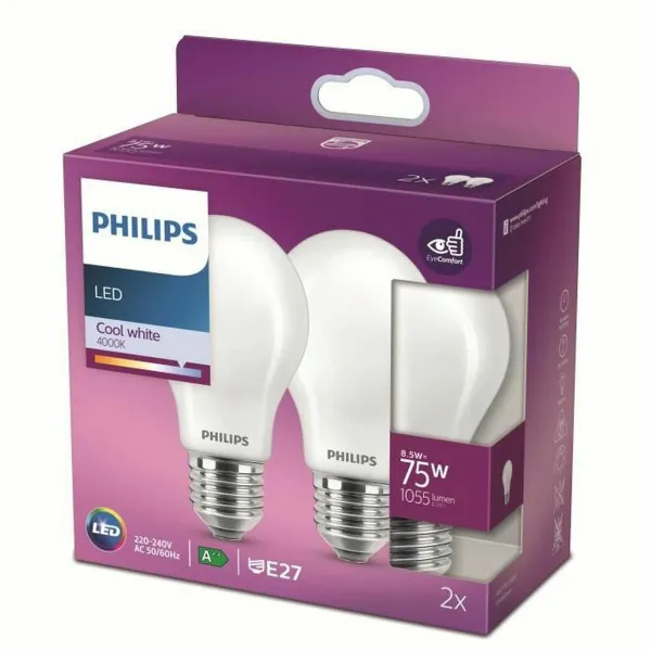 LED-lamppu Philips Equivalent 75 W E (4000 K) (2 osaa)
