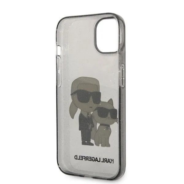 Karl Lagerfeld IML Glitter NFT Karl & Choupette - Case for iPhone 14 Plus (Black)