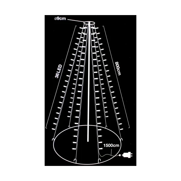 LED-verhovalot Valkoinen (8 m)