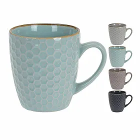 Piece Coffee Cup Set Excellent Houseware Stoneware 200 ml Geometric