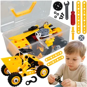 Construction blocks - vehicles 100 pieces ISO TRADE