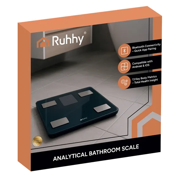 LCD bathroom scale - analytical black Ruhhy 20675