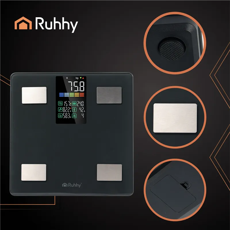 LCD bathroom scale - analytical black Ruhhy 20675