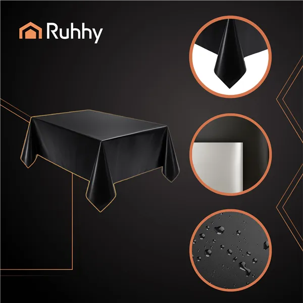 Декоративная фольгированная скатерть черная Ruhhy 26569