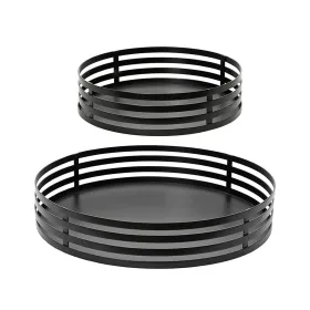 Set of trays Decoris Black Iron (2 Units)