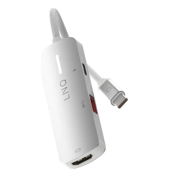 USB Centrmezgls Linq Byelements LQ49031 Balts Pelēks