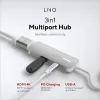 USB Centrmezgls Linq Byelements LQ49031 Balts Pelēks