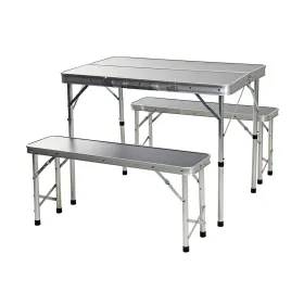 Table set with 2 chairs Redcliffs 90 x 60 x 70 cm Grey (3 Pieces)