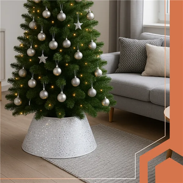 Christmas tree cover 60x22cm silver Ruhhy 25361