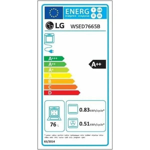 Orkaitė LG WSED7665B 76 L