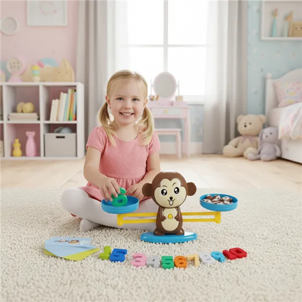 Ruhhy 26630 Monkey Balance Scale Educational Game