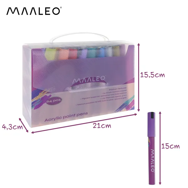 Acrylic markers - set of 24 Maaleo 25790