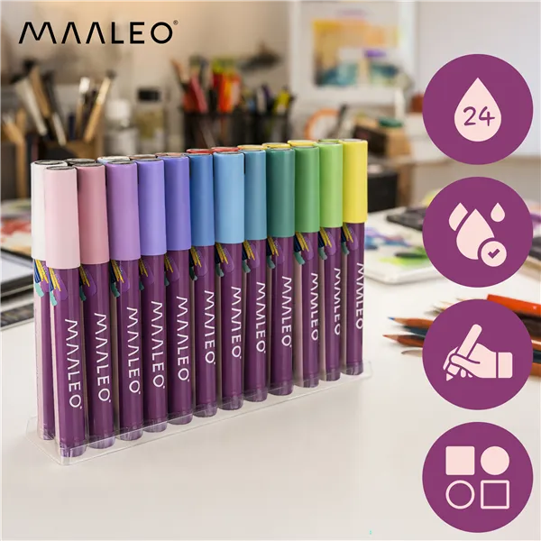 Acrylic markers - set of 24 Maaleo 25790