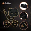 4-piece cat/fox costume, black, Ruhhy 26248
