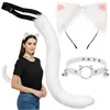 3-piece cat/fox costume, white, Ruhhy 26584